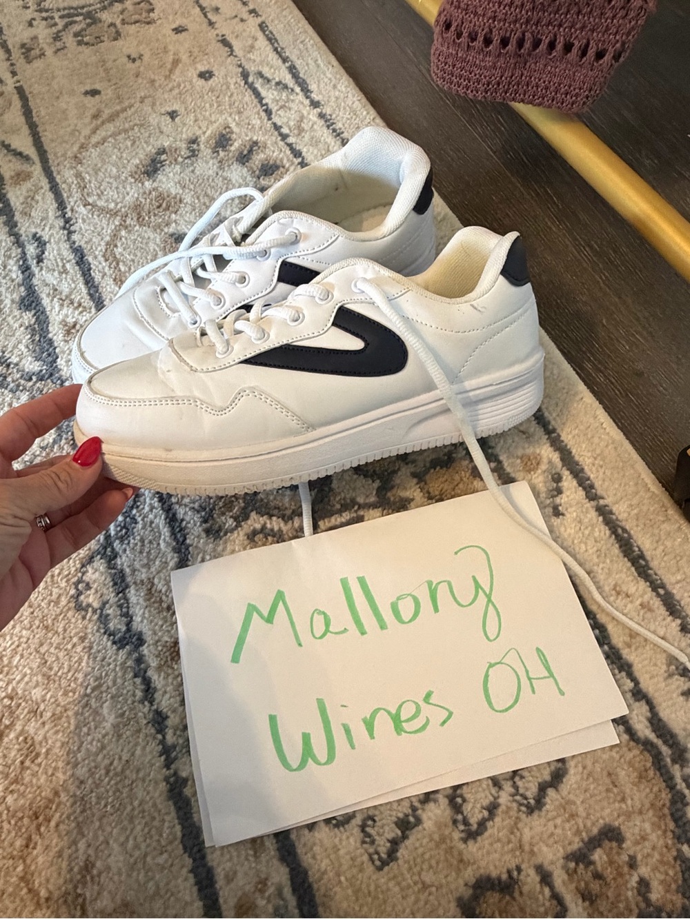 Tretorn White and Navy Athletic Sneakers